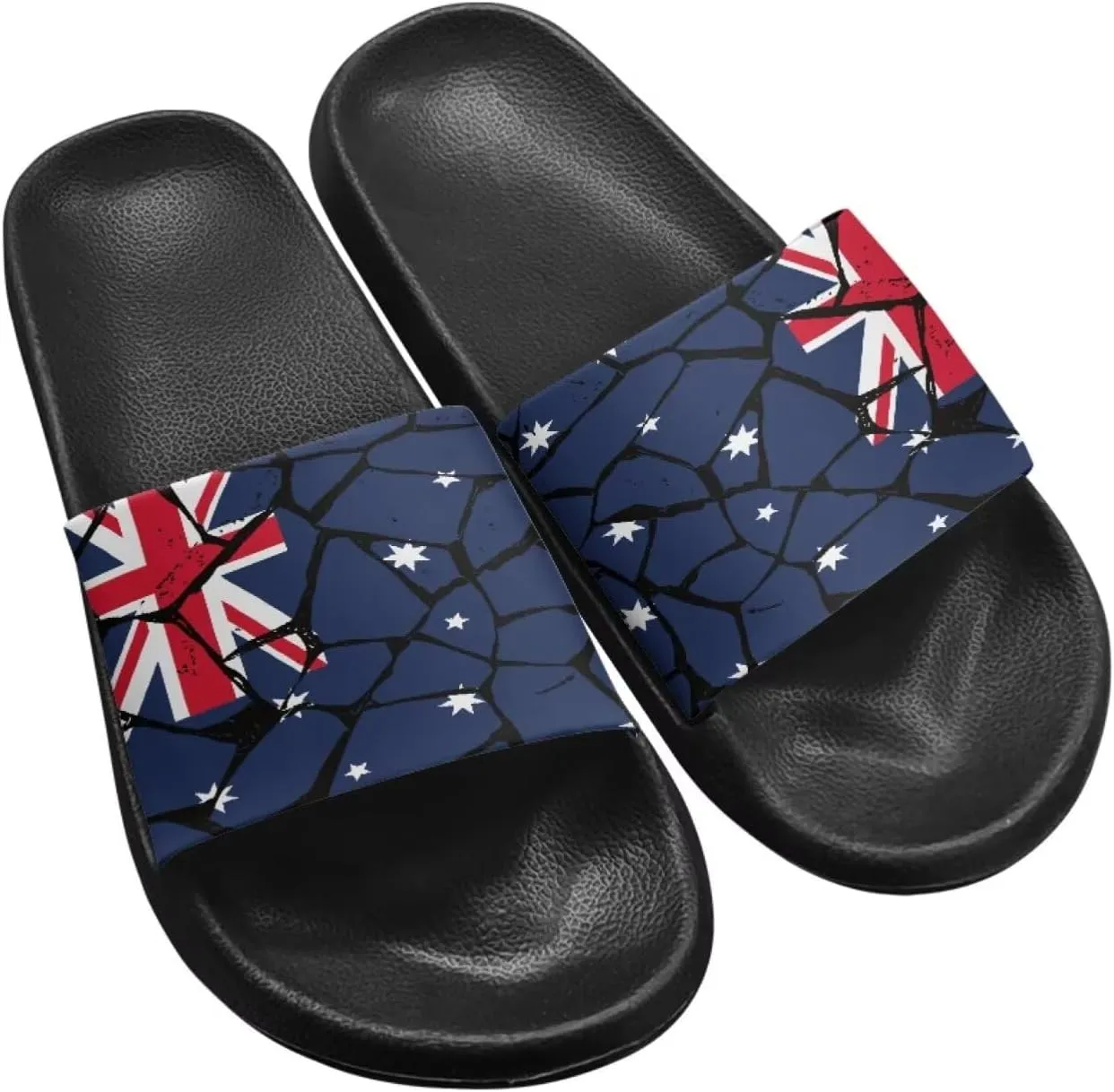 Jeiento Women Slide Sandals American Flag Slippers Holiday Shoes Non Slip Athletic Sandals Bathroom Beach Showe Shoes