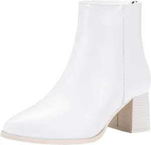 Jeossy Women's Chunky Heeled Ankle Boots, Pointed Toe Stacked Block Heel Booties