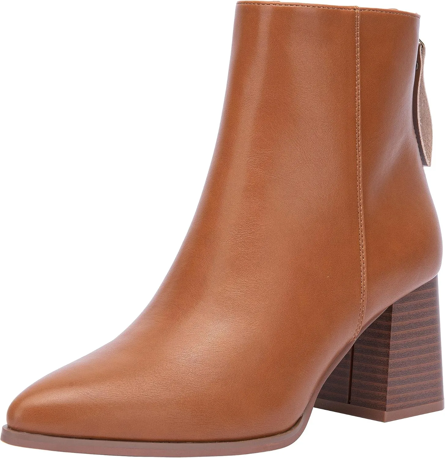 Jeossy Women's Chunky Heeled Ankle Boots, Pointed Toe Stacked Block Heel Booties