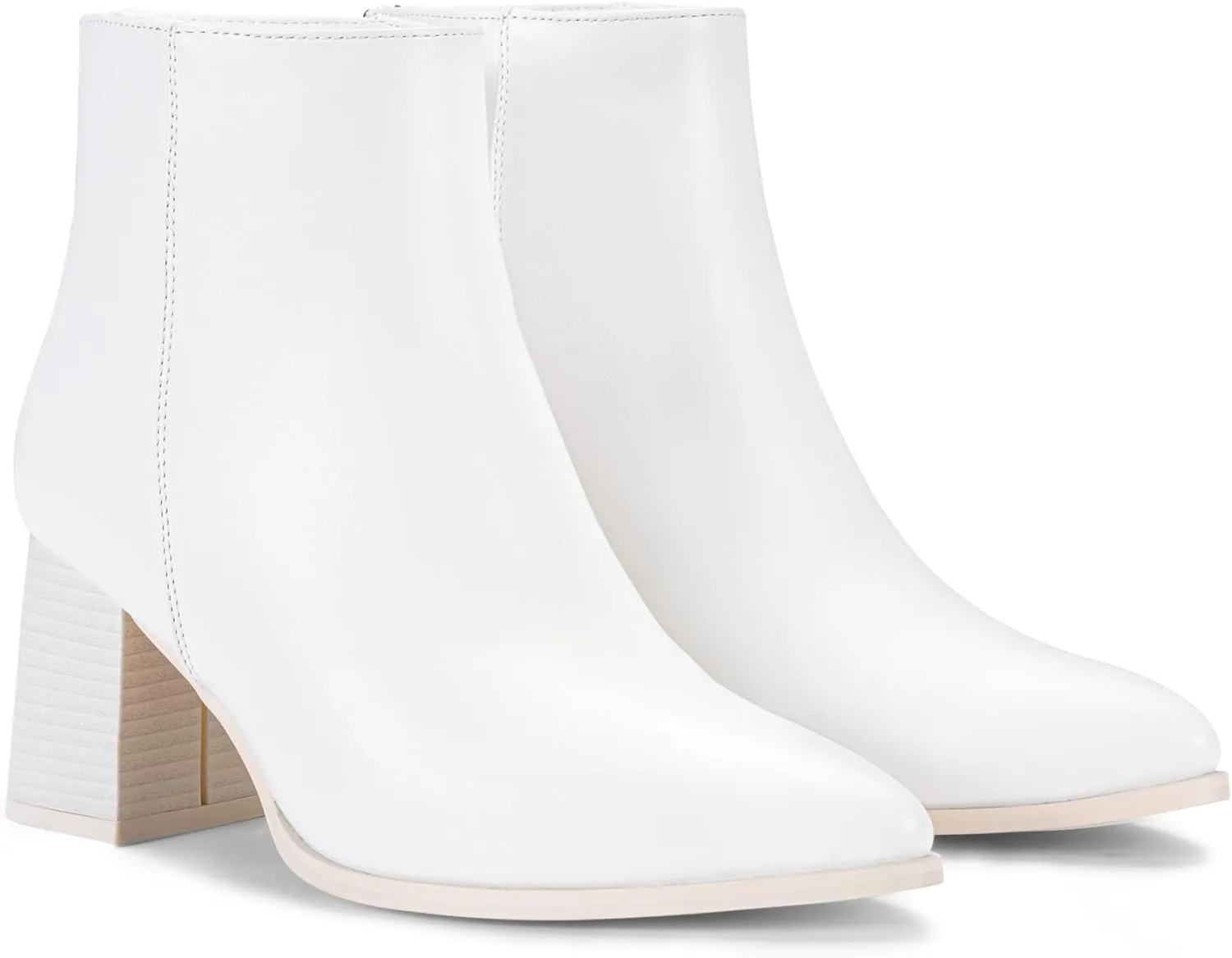 Jeossy Women's Chunky Heeled Ankle Boots, Pointed Toe Stacked Block Heel Booties