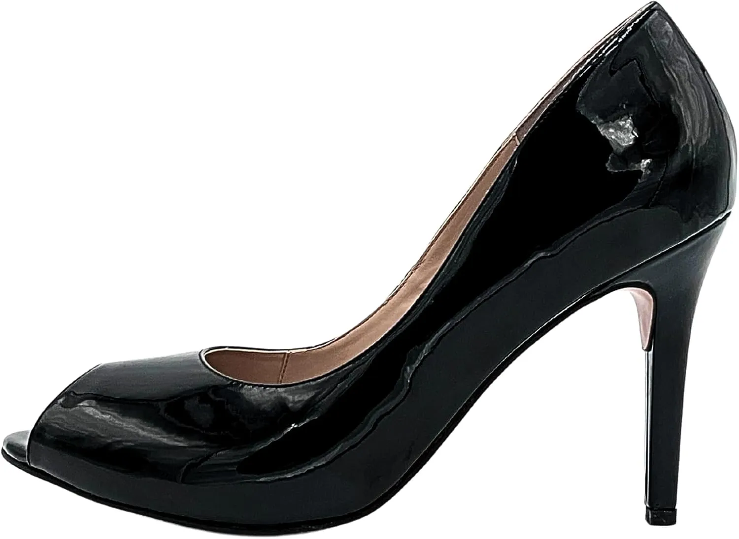 Jess | Wide-Width Open Toe Pump | Wide Fit Plus Size High Heels for Women with Wide Feet (Black, US Footwear Size System, Adult, Women, Numeric, Wide, 12)
