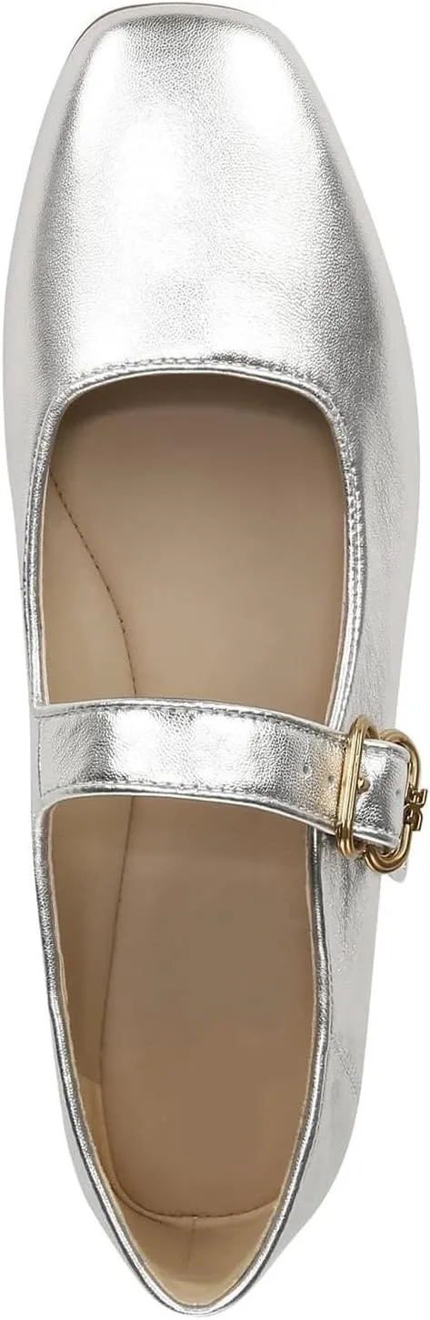 JORISTIMO Women's Elegant Strappy Ballet Flats Elaborate 2024 New Single Shoes Square Toe Minimalist Ankle Strap Basical Classical Escarpin