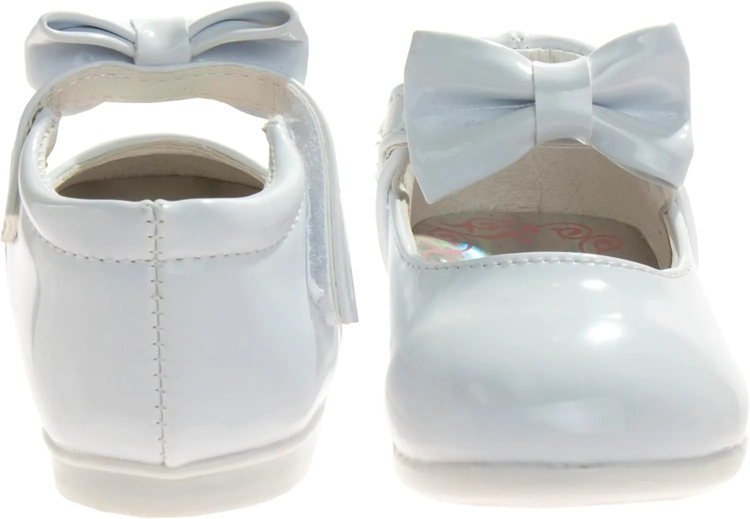 Josmo Girl's Baby Walking Kids Mary Jane Flats-Formal Dress Shoes Newborn Infant Walker Moccasins Crib Bow Knot First Step Patent Slip-On Christening