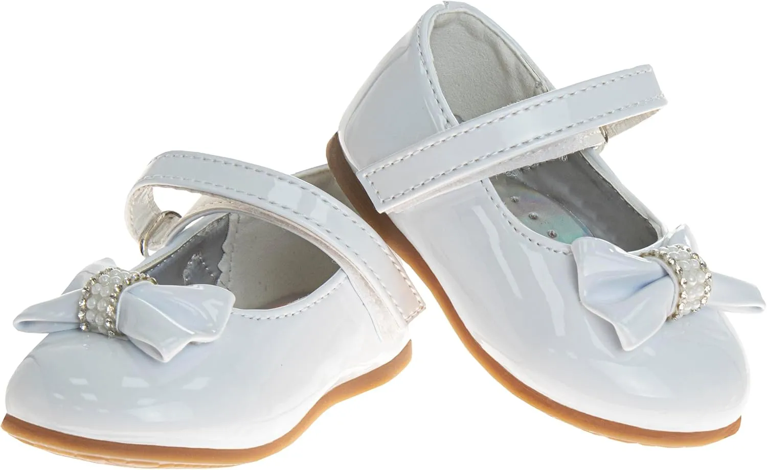 Josmo Girls Mary Jane Flats with Bow - Baby Infants Toddlers Dress Shoe Maryjane Loafer