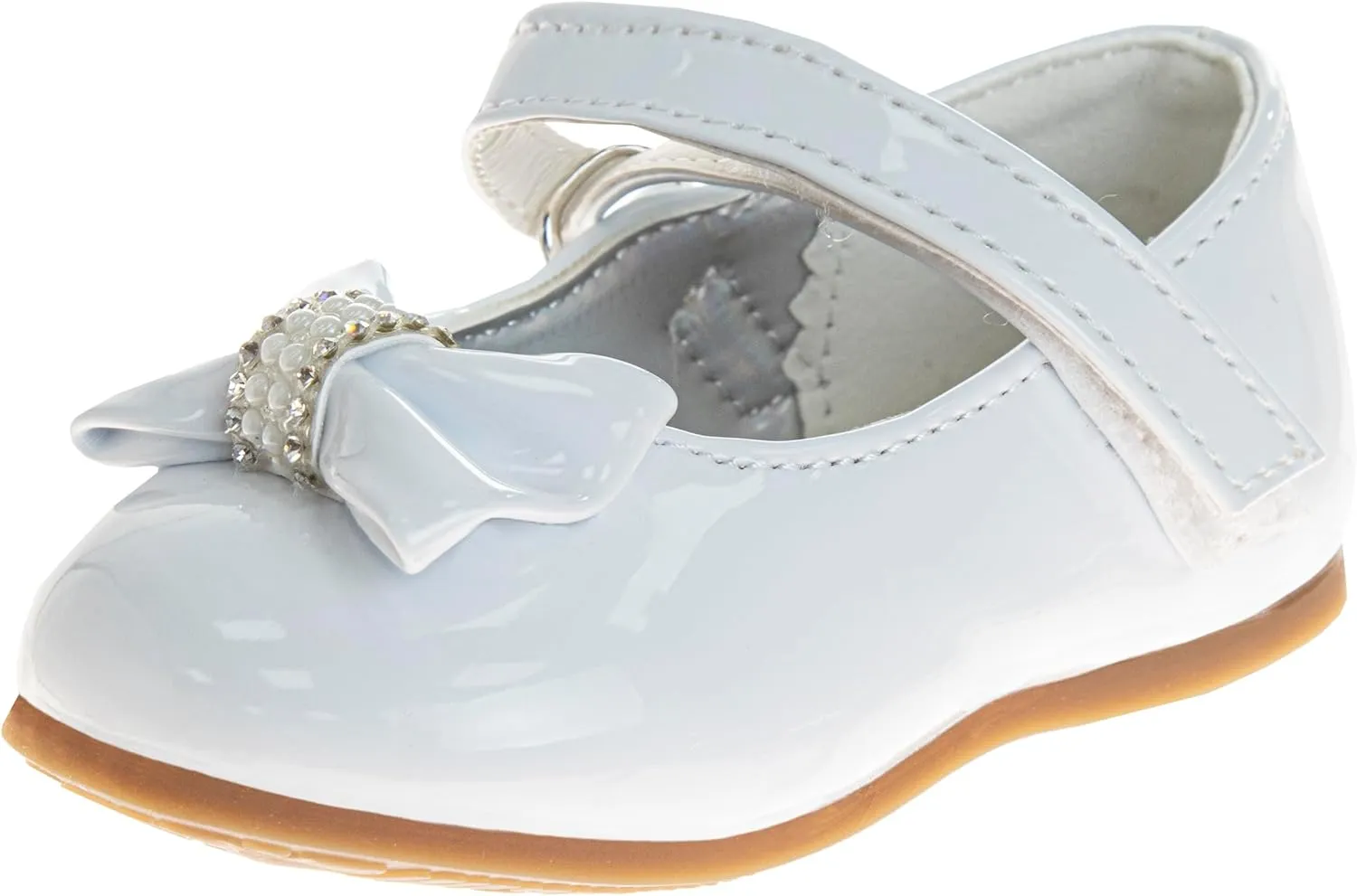 Josmo Girls Mary Jane Flats with Bow - Baby Infants Toddlers Dress Shoe Maryjane Loafer