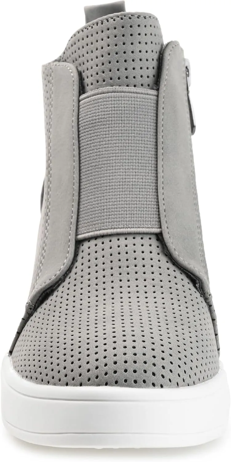Journee Collection Women's Clara Zippered Wedge Sneakers
