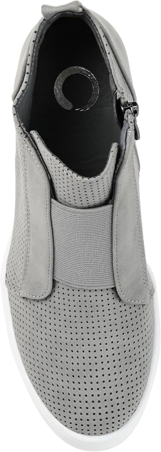 Journee Collection Women's Clara Zippered Wedge Sneakers