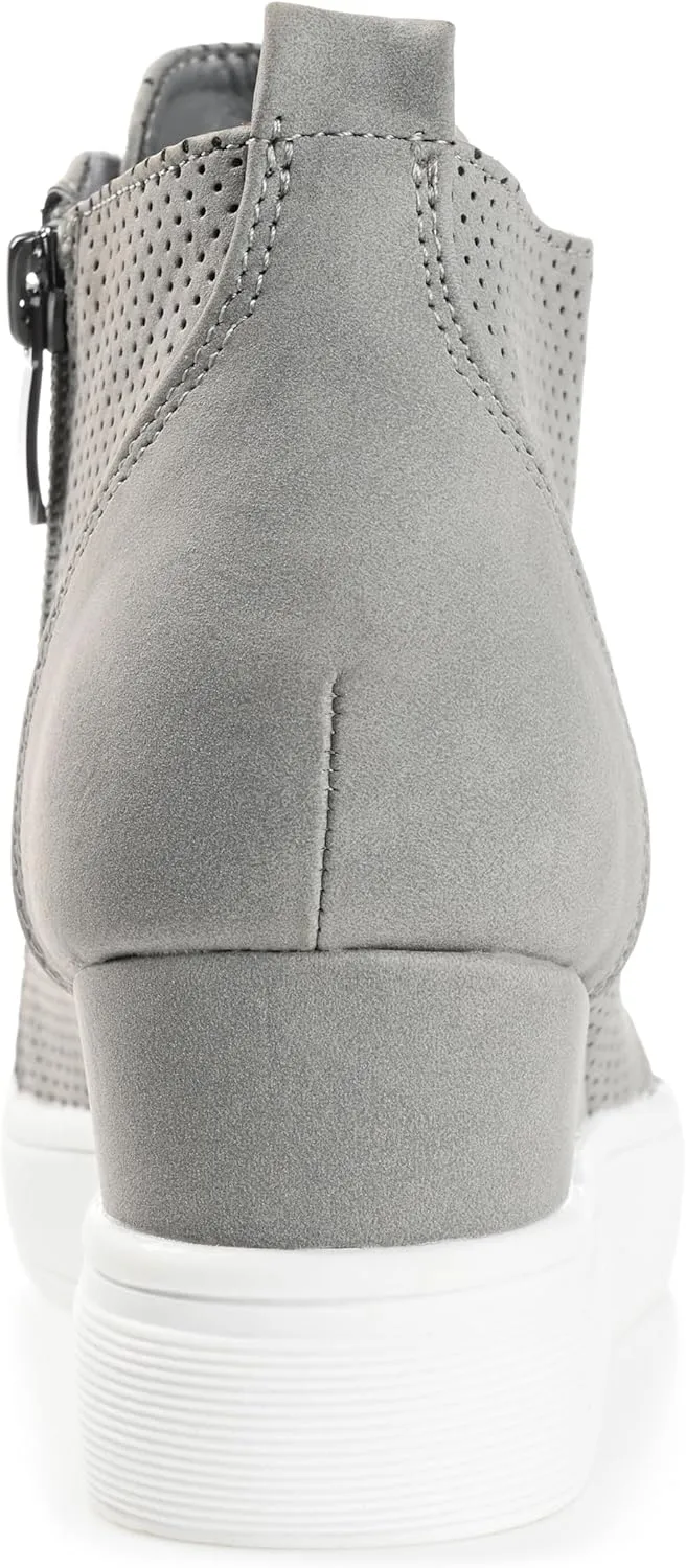 Journee Collection Women's Clara Zippered Wedge Sneakers