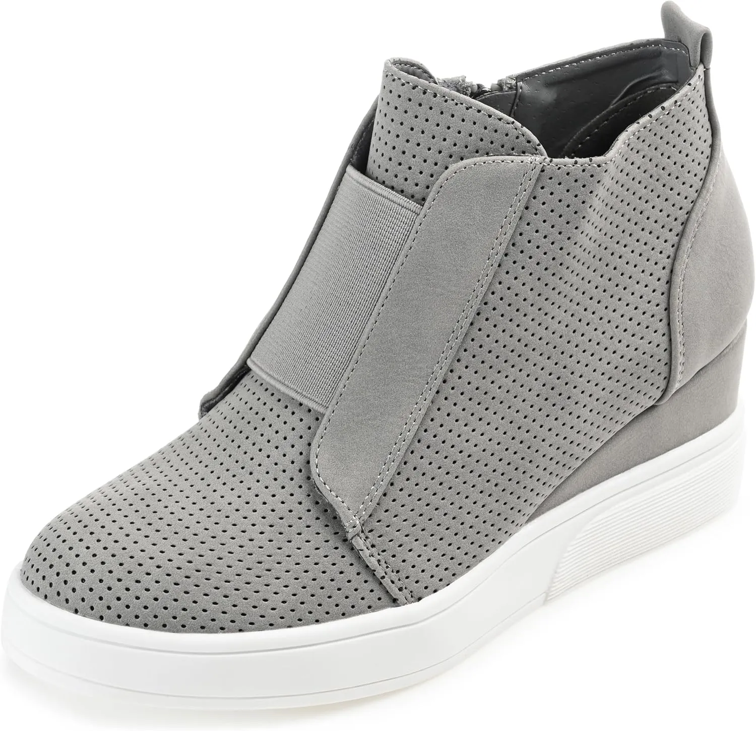 Journee Collection Women's Clara Zippered Wedge Sneakers