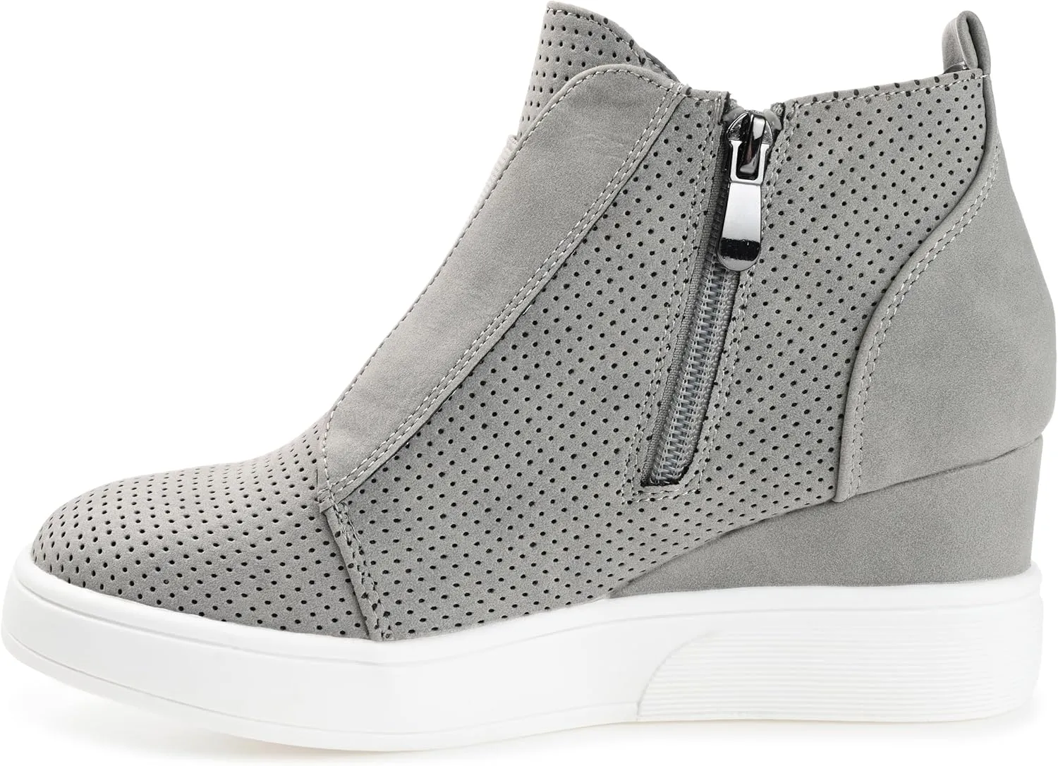 Journee Collection Women's Clara Zippered Wedge Sneakers