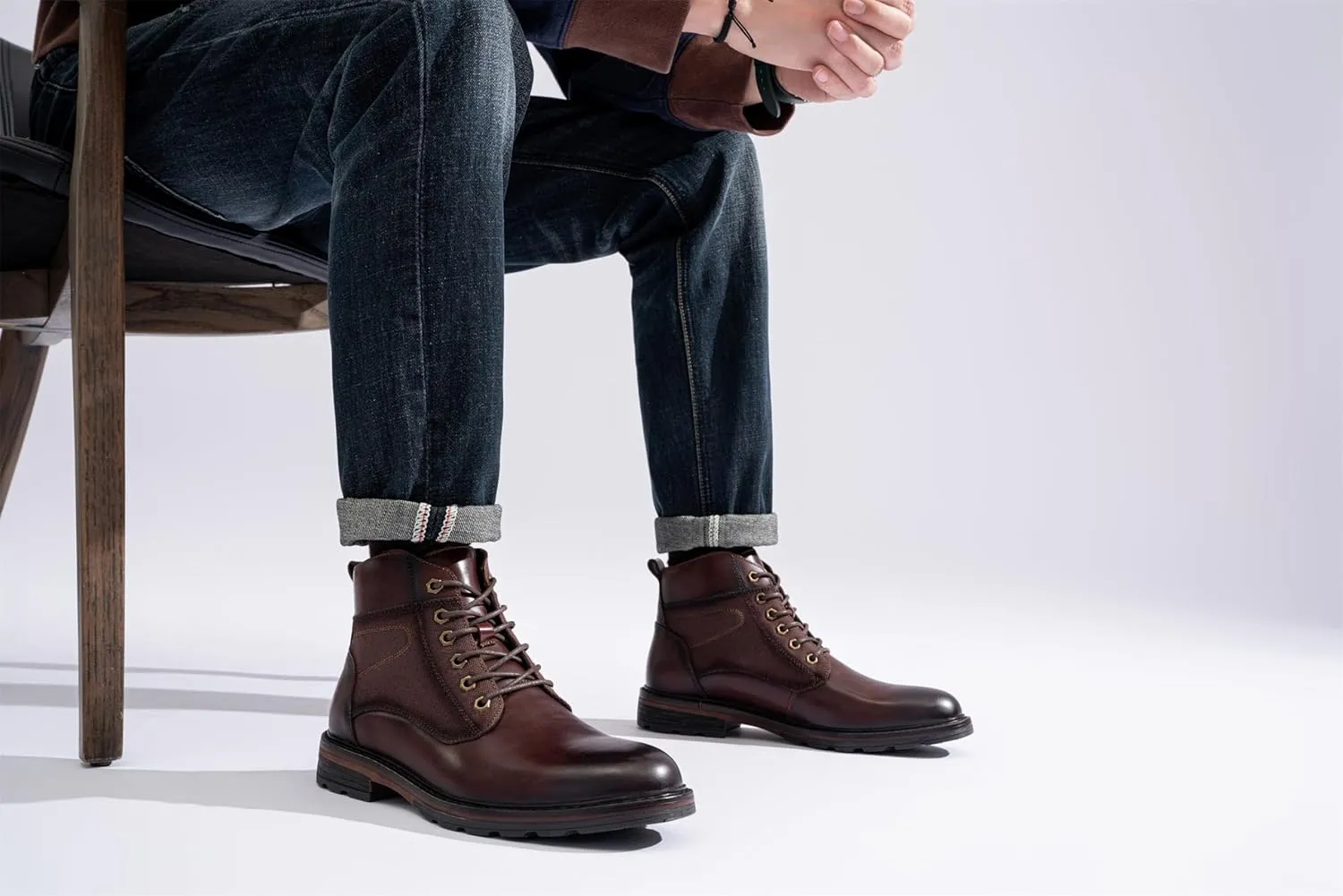 Jousen Men's Dress Boots Leather Boots for Men Formal Chukka Boots Mens Business Mens Boots
