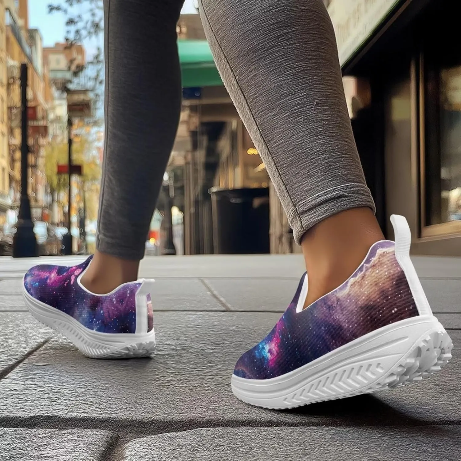 JoyLamoria Animal Design Womens Shoes Comfort Wedge Workout Platform Fashion Slip Resistant Orthotic Casual Tennis Work Daily Wear