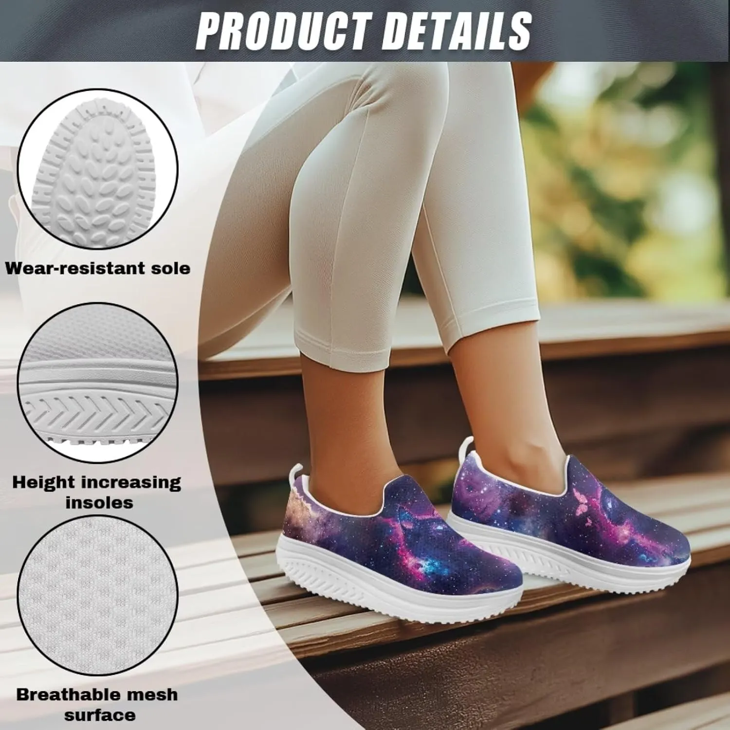 JoyLamoria Animal Design Womens Shoes Comfort Wedge Workout Platform Fashion Slip Resistant Orthotic Casual Tennis Work Daily Wear