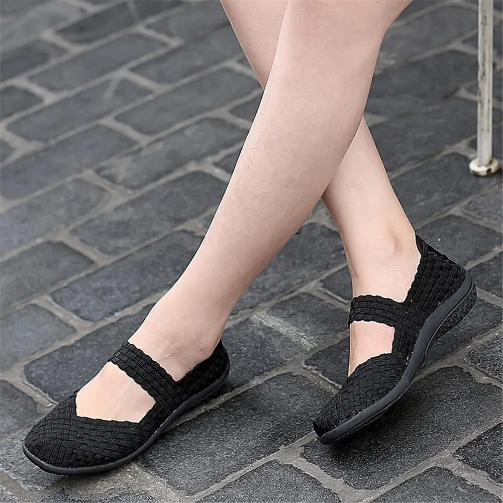 JOYVIP Womens Curly Type Ballet Flats Slip On Comfort Loafers Handmade Woven Shoes