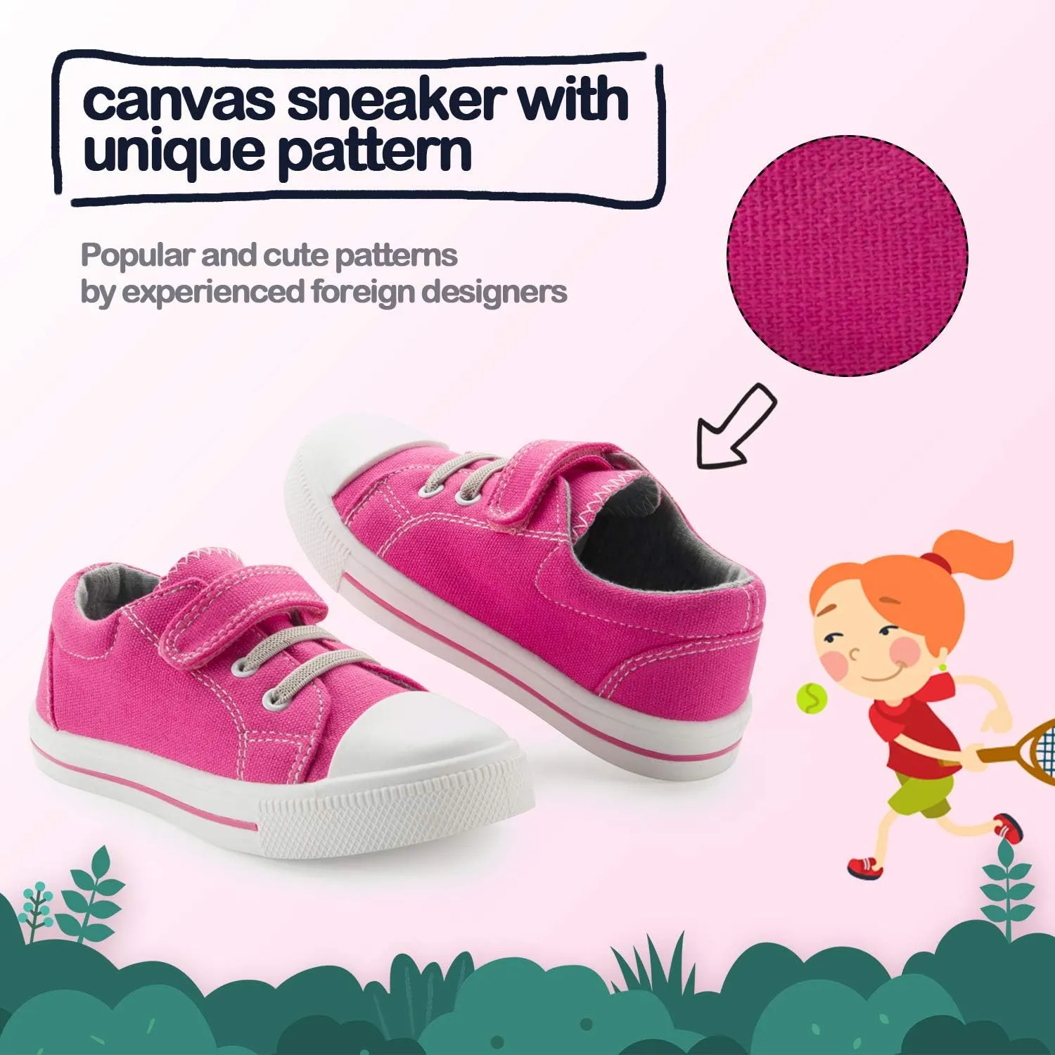 K KomForme Toddler Shoes Boys Girls Canvas Sneakers Size 4-13