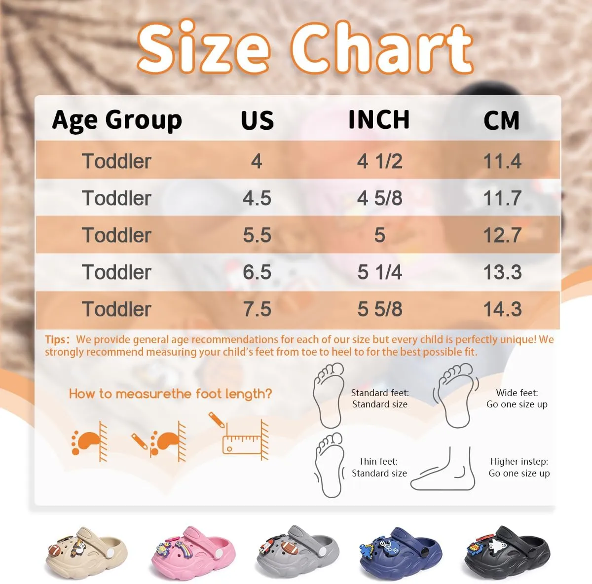 Kannior Toddler Kids Boys Girls Cute Garden Clogs Slip on Water Sandals Summer Beach Pool Play Shoes Infant Children Lightweight Indoor Outdoor Comfort Slippers Slides(Baby/Toddler Kids)