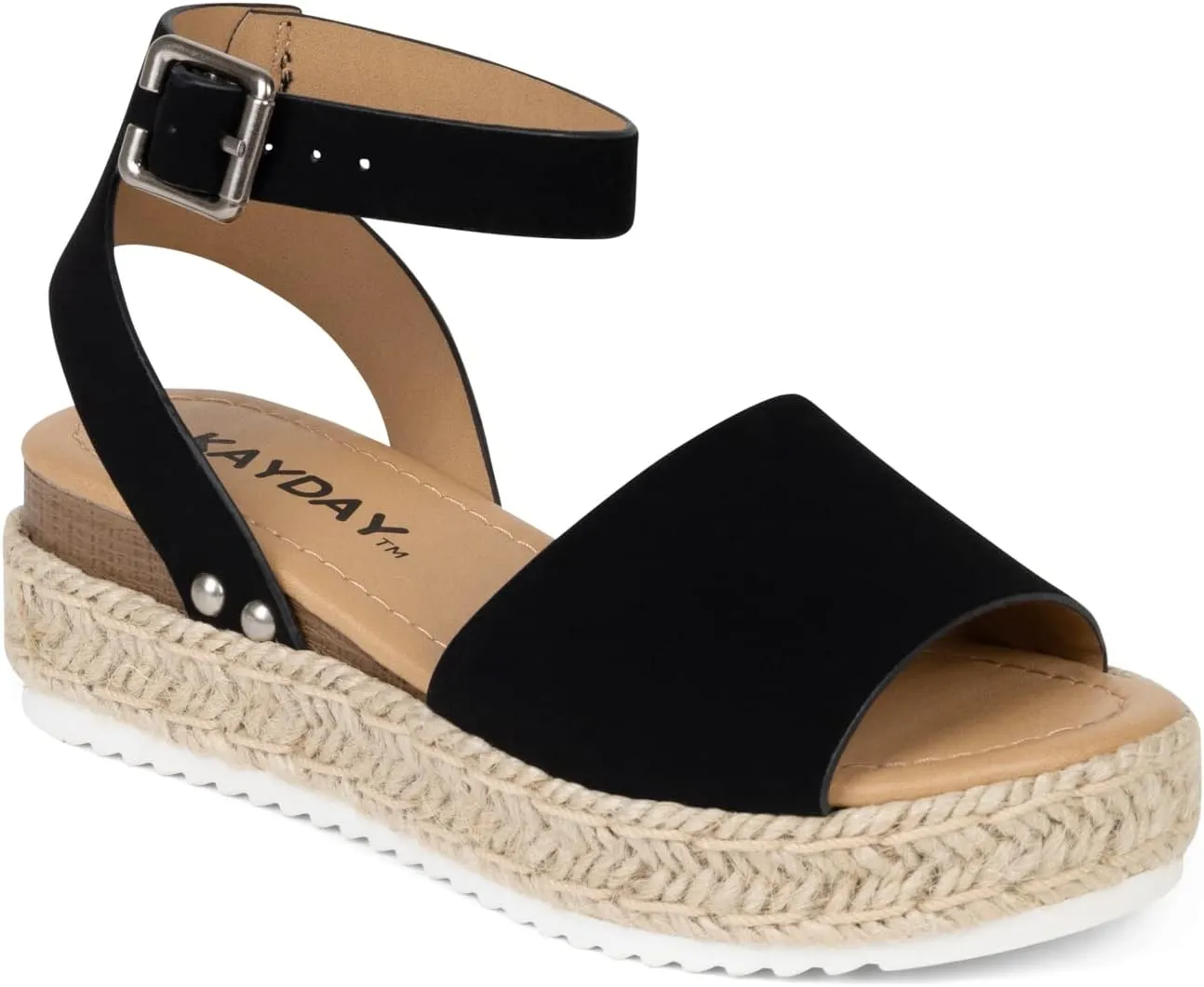 KAYDAY Girls’ Espadrille Platform Sandals – Open Toe Summer Shoes with Woven Jute Wrap, Adjustable Ankle Strap – Casual Dressy Style for Kids Chuy-IIS