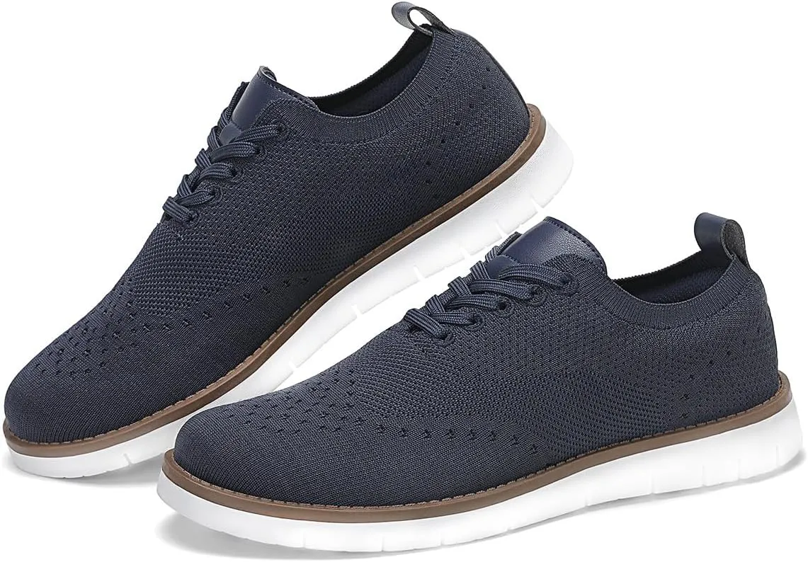 KESCOO Men's Casual Dress Shoes Comfortable Oxfords Fashion Business Footwear Mesh Walking Sneakers