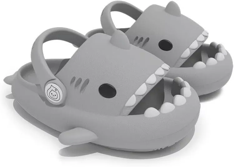 Kids Boys Girls Cartoon Shark Clogs Shoes-Kids Cartoon Summer Sandals Slipper Outdoors Cute Garden Clogs Summer Beach Pool Slipper