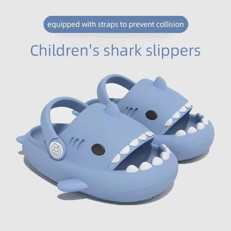 Kids Boys Girls Cartoon Shark Clogs Shoes-Kids Cartoon Summer Sandals Slipper Outdoors Cute Garden Clogs Summer Beach Pool Slipper