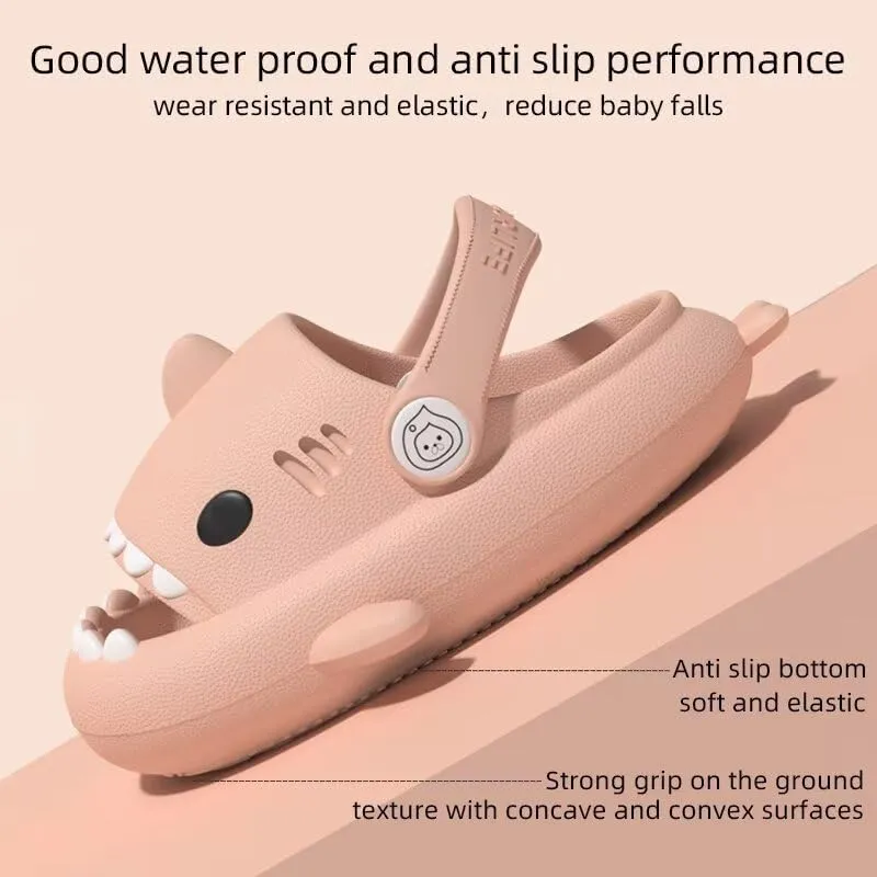 Kids Boys Girls Cartoon Shark Clogs Shoes-Kids Cartoon Summer Sandals Slipper Outdoors Cute Garden Clogs Summer Beach Pool Slipper