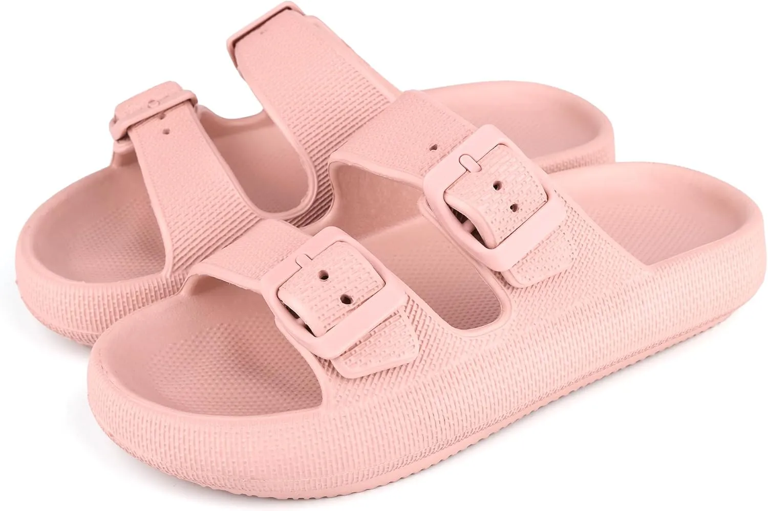 Kids Cloud Slides Girls Boys Double Buckle Slip On Sandals Youth Adjustable Flip Flops Summer Soft Pillow Slippers EVA Flat Beach Pool Shower Shoes