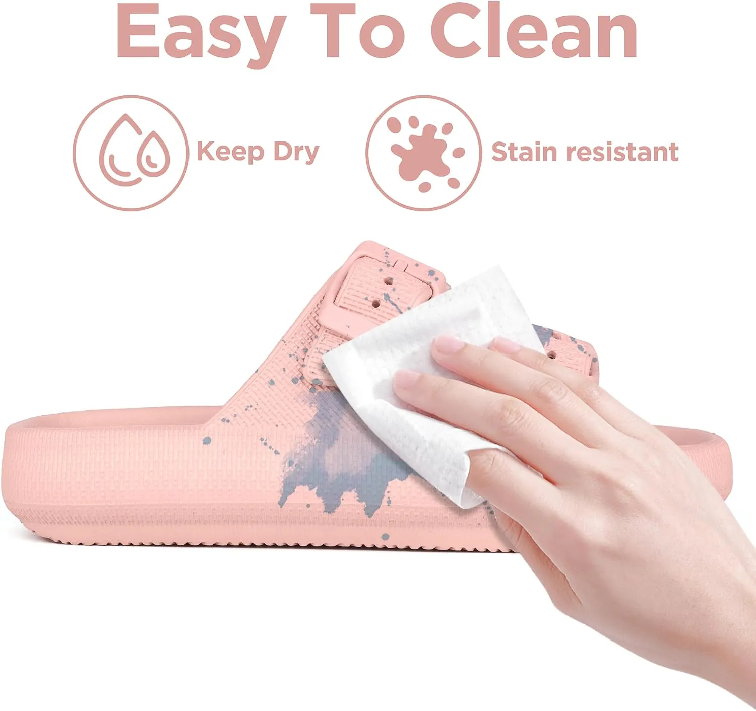 Kids Cloud Slides Girls Boys Double Buckle Slip On Sandals Youth Adjustable Flip Flops Summer Soft Pillow Slippers EVA Flat Beach Pool Shower Shoes