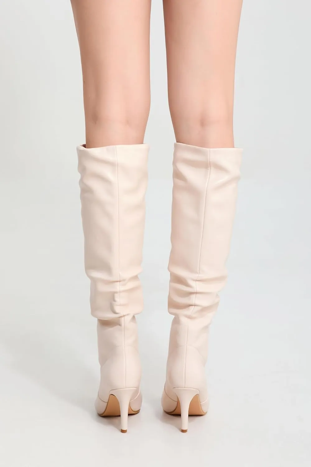 Knee High Boots for Women Pointed Toe and 3 IN Stiletto High Heel Slouchy Boots Fashion Tall Boots For Women
