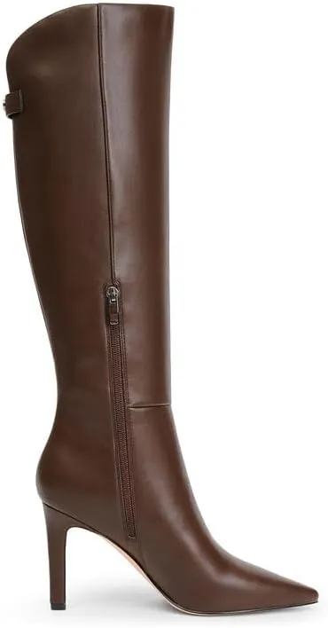 Knee High Boots Women Pointed Toe Stiletto Heel Tall Dress Boots Side Zipper Heeled Boots for Women