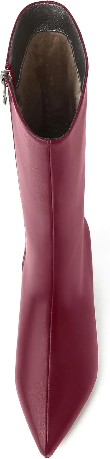 Knee High Boots Women, Pointed Toe Tall Boots Stiletto Kitten Heel Long Boots Slip On Dress Knee High Boots
