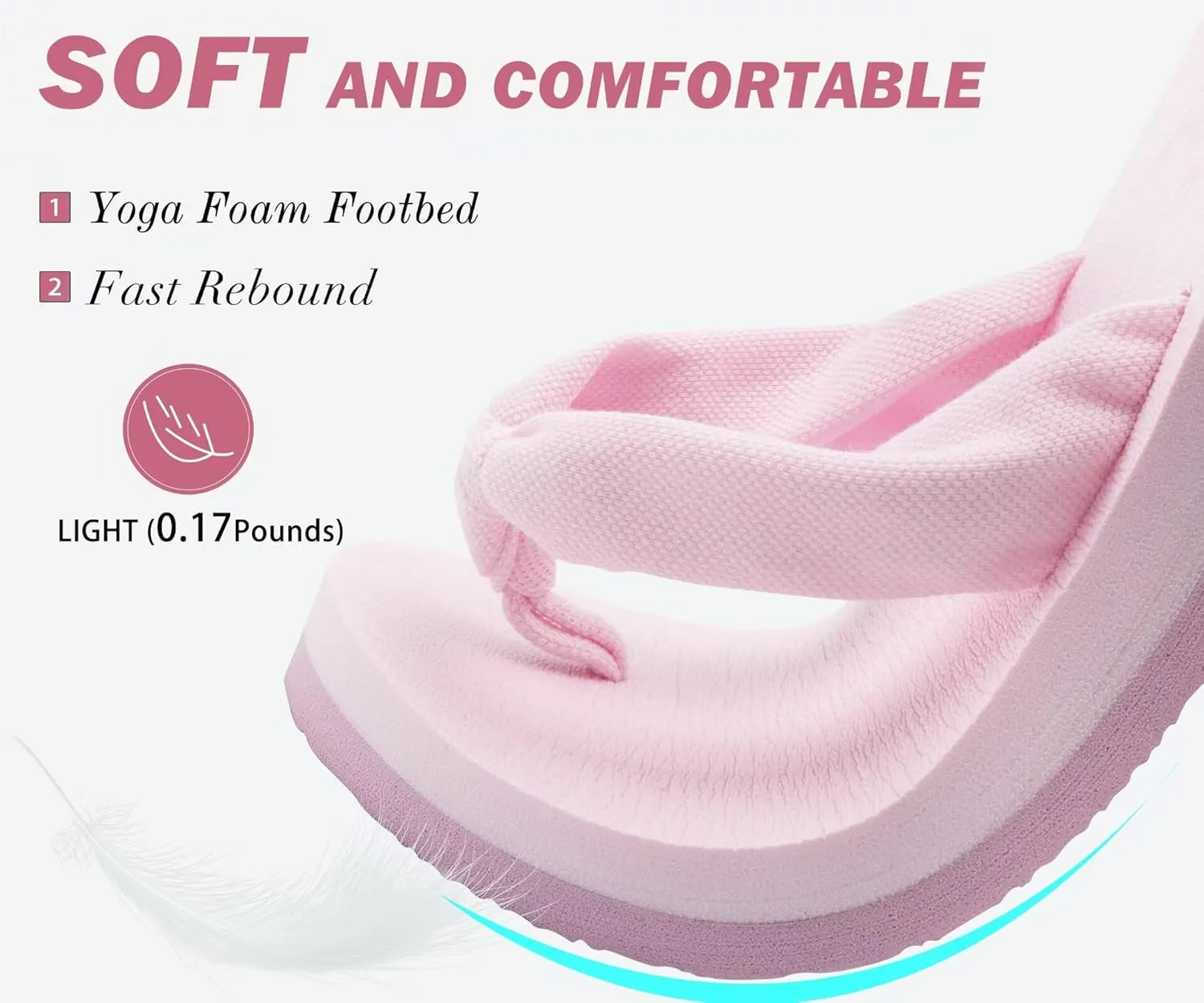 KuaiLu Flip Flops for Women with Arch Support Yoga Mat Comfortable Summer Beach Walking Thong Cushion Sandals Slip On Indoor Outdoor