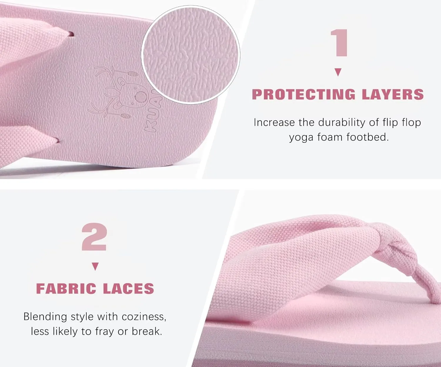 KuaiLu Flip Flops for Women with Arch Support Yoga Mat Comfortable Summer Beach Walking Thong Cushion Sandals Slip On Indoor Outdoor