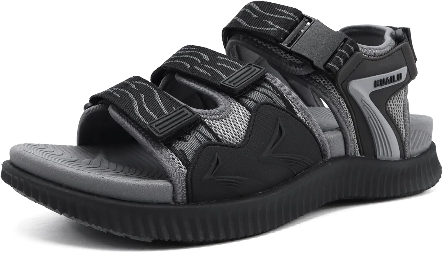 KuaiLu Mens Hiking Sandals with Arch Support Orthopedic Walking Recovery Sandals for Plantar Fasciitis Open Toe Summer Athletic Sport Comfortable Cushion Breathable Outdoor Water Sandals Size7-13