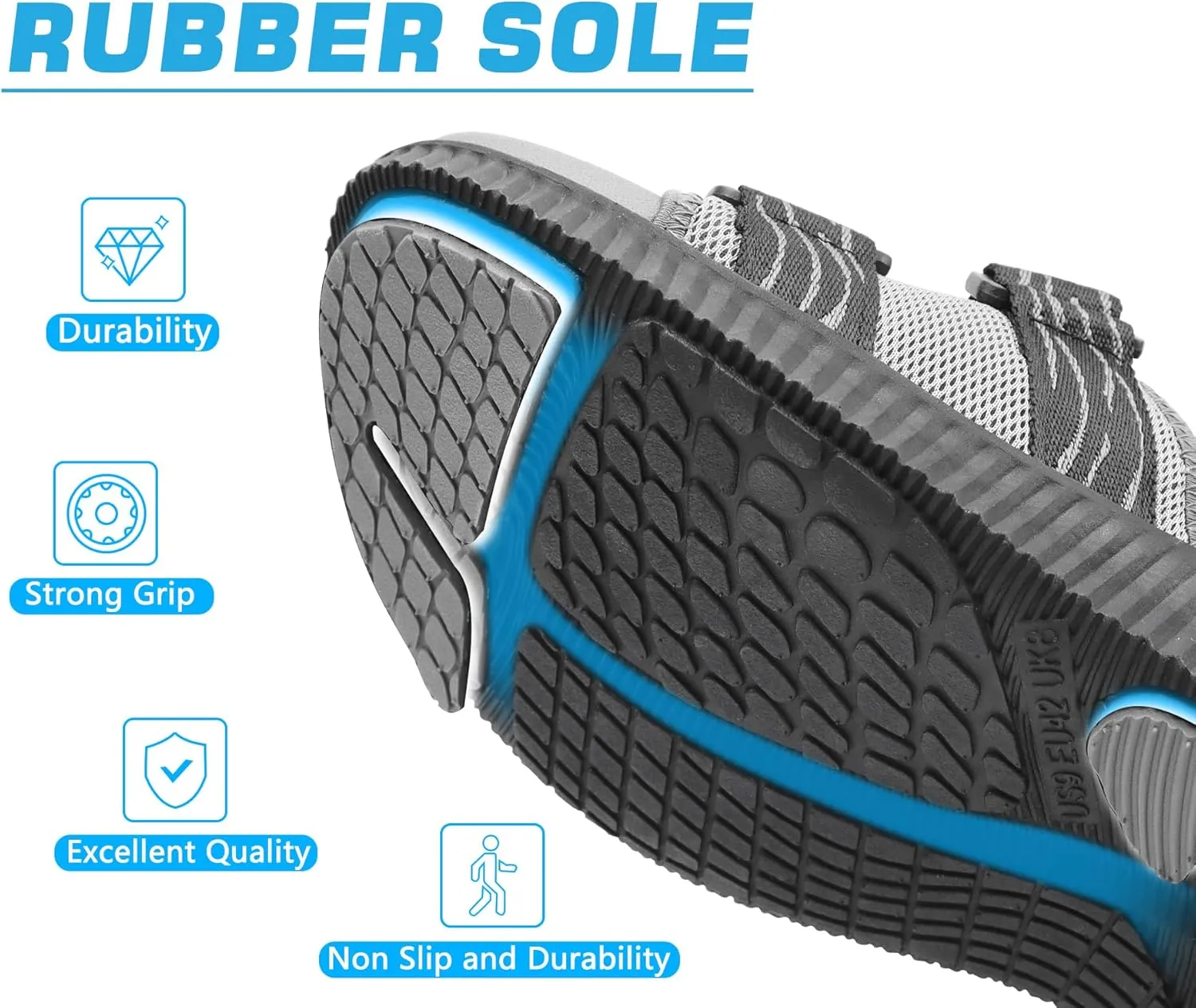 KuaiLu Mens Hiking Sandals with Arch Support Orthopedic Walking Recovery Sandals for Plantar Fasciitis Open Toe Summer Athletic Sport Comfortable Cushion Breathable Outdoor Water Sandals Size7-13