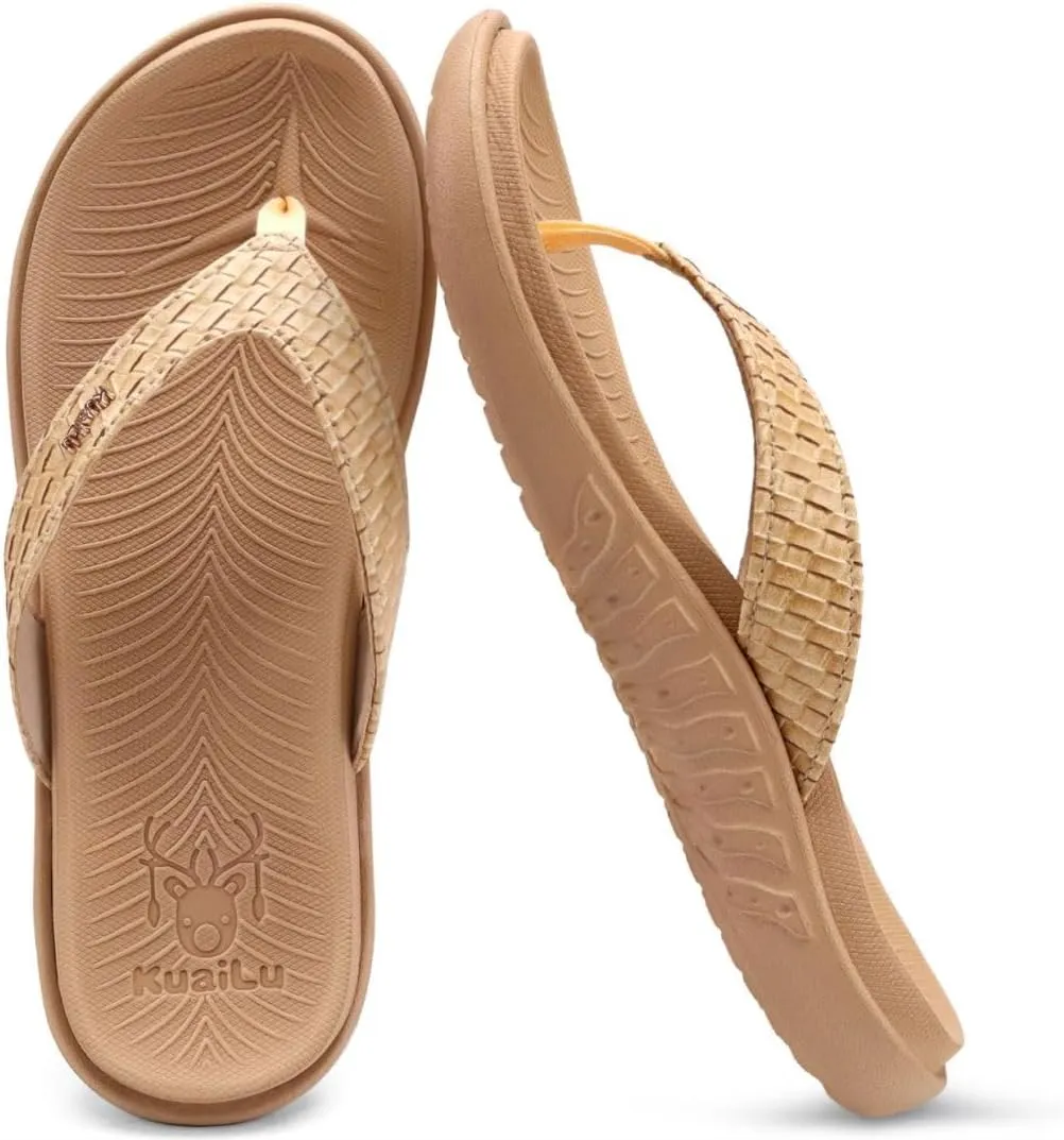 KuaiLu Womens Flip Flops Ladies Yoga Mat Comfortable Walking Thong Sandals With Plantar Fasciitis Arch Support Slip On Indoor Outdoor For Summer