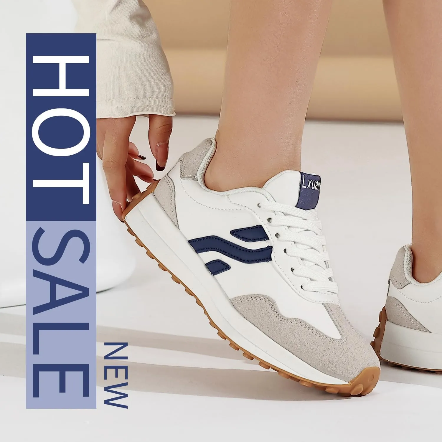 Ladies Retro Thick-Soled Casual Lightweight Sports Shoes - Classic Lace-up Anti-Slip Breathable Tennis Running Shoes