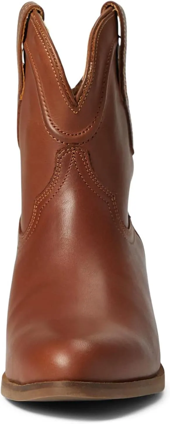 LEHOOR Women Cowboy Western Ankle Boots Pointed toe Low Stacked Heel Cowgirl Booties V Cut Retro Slouch 2 Inch Chunky Block Heel Slip On Short Dress Boots Wide Calf Casual Winter 4-11 M US