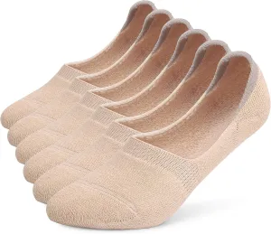 Leotruny 6 Pairs Unisex Thick Cushion Athletic Cotton Non Slip Low Cut Flat Liner No Show Socks