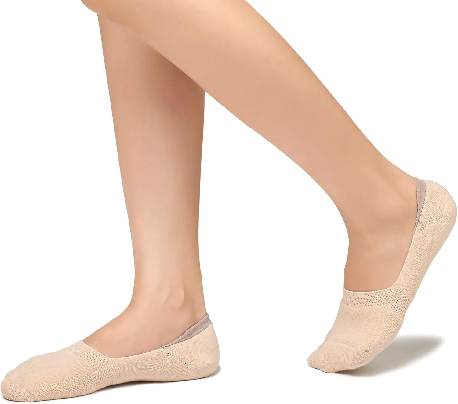 Leotruny 6 Pairs Unisex Thick Cushion Athletic Cotton Non Slip Low Cut Flat Liner No Show Socks