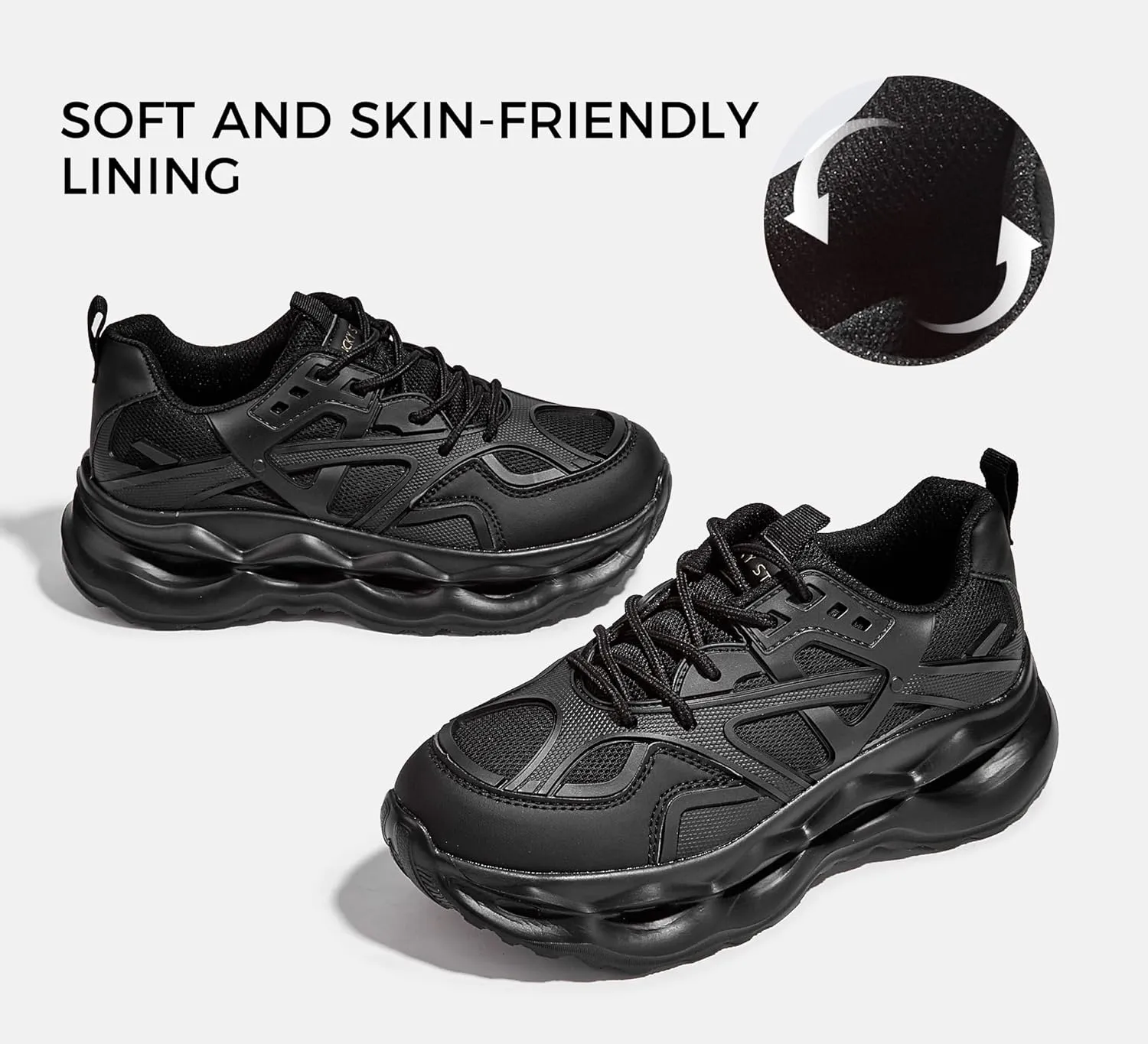 LUCKY STEP Women 's Chunky Sneakers 90s Fashion Thick Dad Rave Sparkly Bling Rhinestone Platform Casual Running Walking Shoes