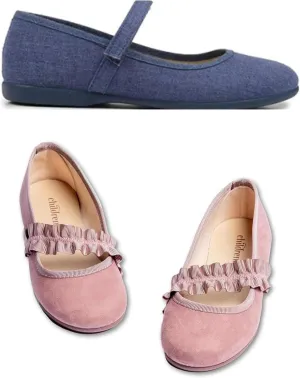 Mary Jane Shoes for Girls – Classic & Comfortable Dress Shoes for Toddlers & Kids – Perfect Flats for School, Play, and Special Occasions – Blue Indigo & Lipstick Size 9 Toddler