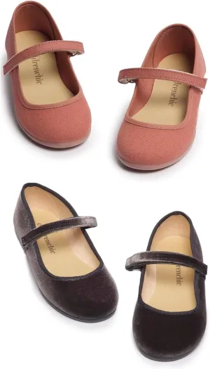 Mary Jane Shoes for Girls – Classic & Comfortable Dress Shoes for Toddlers & Kids – Perfect Flats for School, Play, and Special Occasions – Rose & Grey Size 6 Toddler