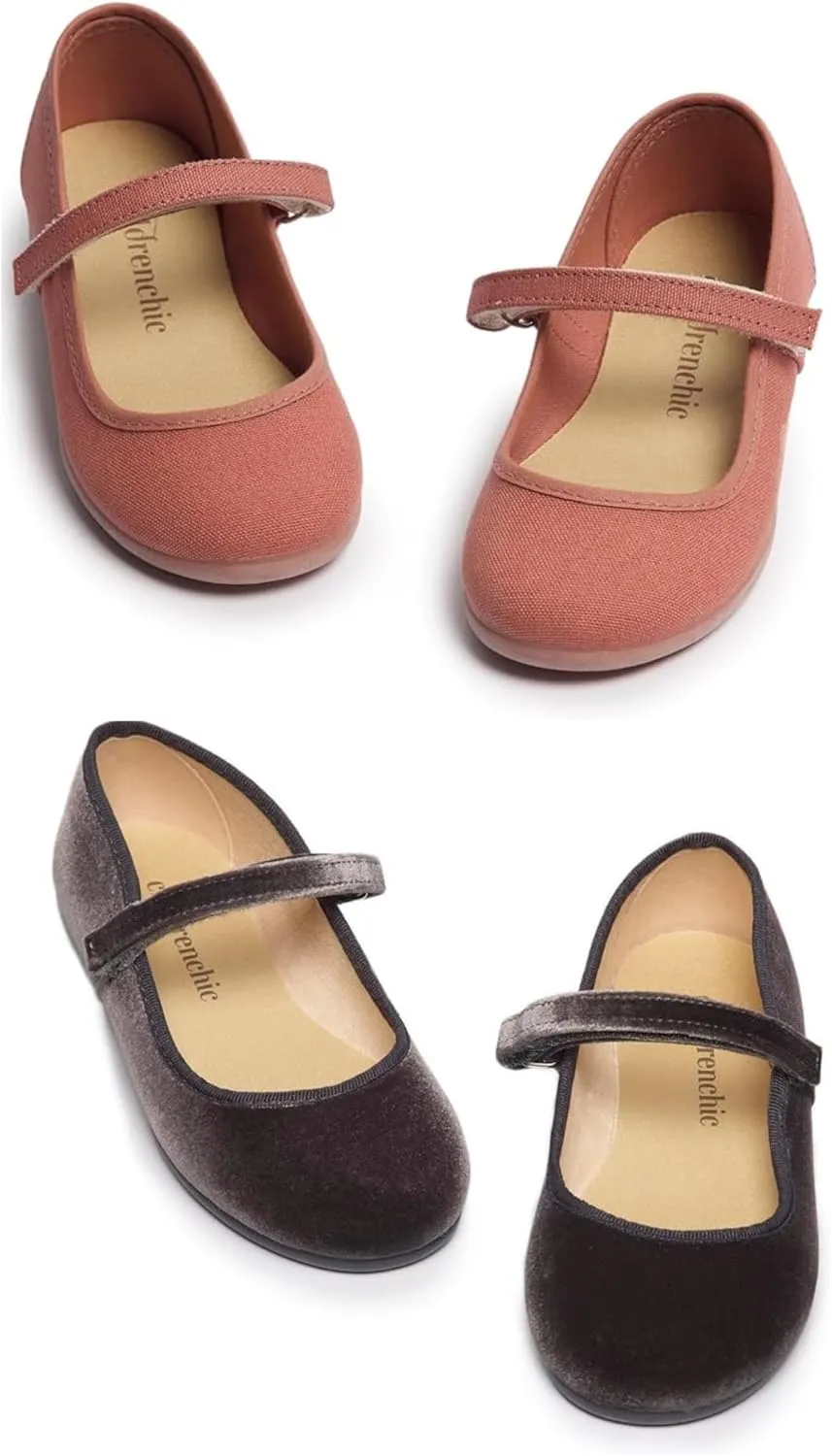 Mary Jane Shoes for Girls – Classic & Comfortable Dress Shoes for Toddlers & Kids – Perfect Flats for School, Play, and Special Occasions – Rose & Grey Size 6 Toddler