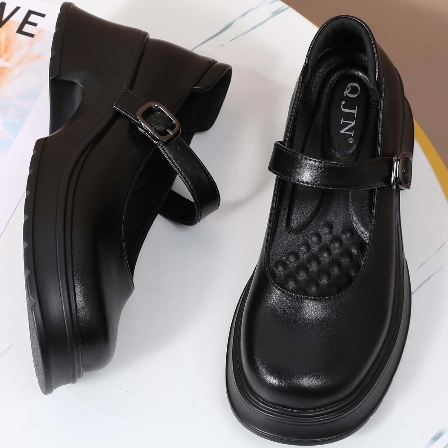 Mary Janes for Women Chunky Platform Mary Jane Heels Comfortable Dress Pumps Casual Office Work Shoes