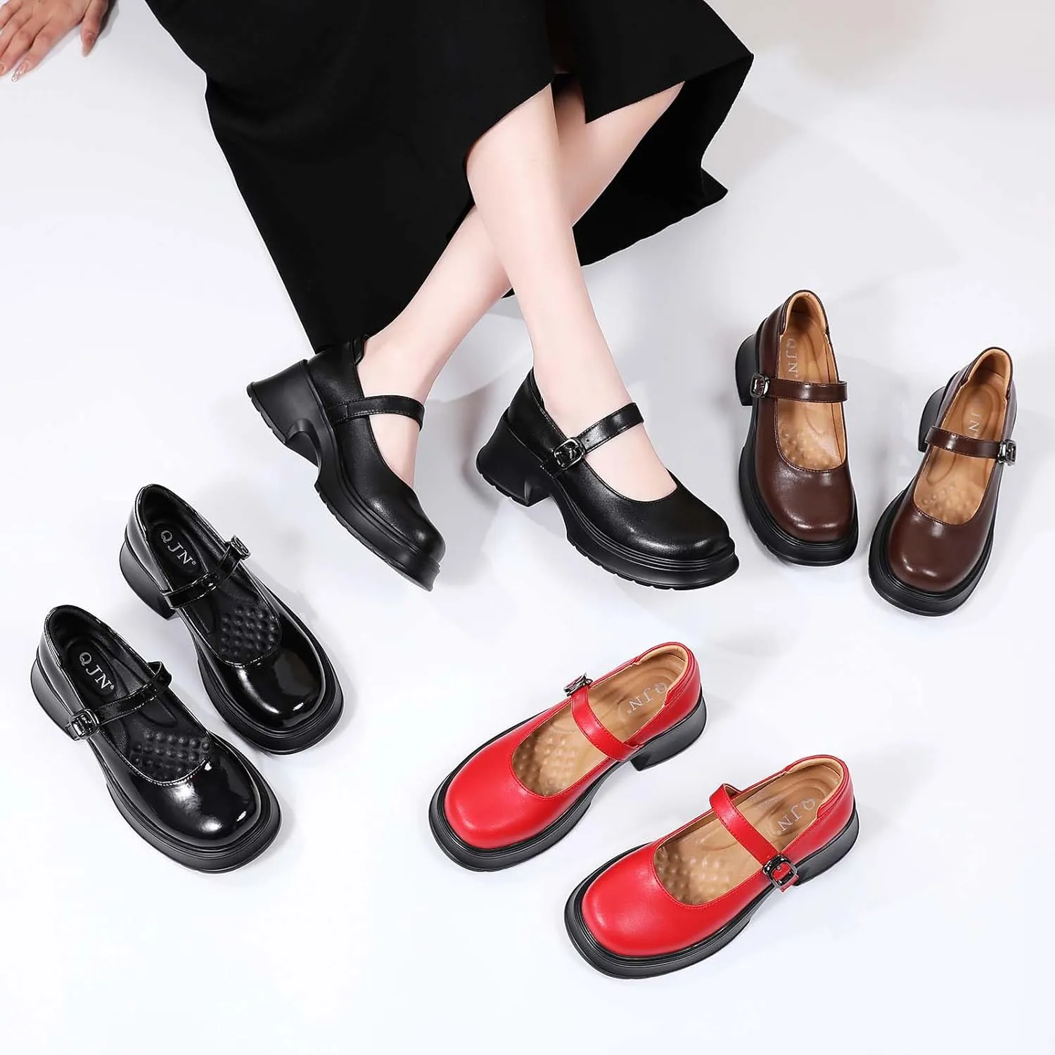 Mary Janes for Women Chunky Platform Mary Jane Heels Comfortable Dress Pumps Casual Office Work Shoes