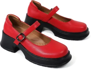 Mary Janes for Women Chunky Platform Mary Jane Heels Comfortable Dress Pumps Casual Office Work Shoes