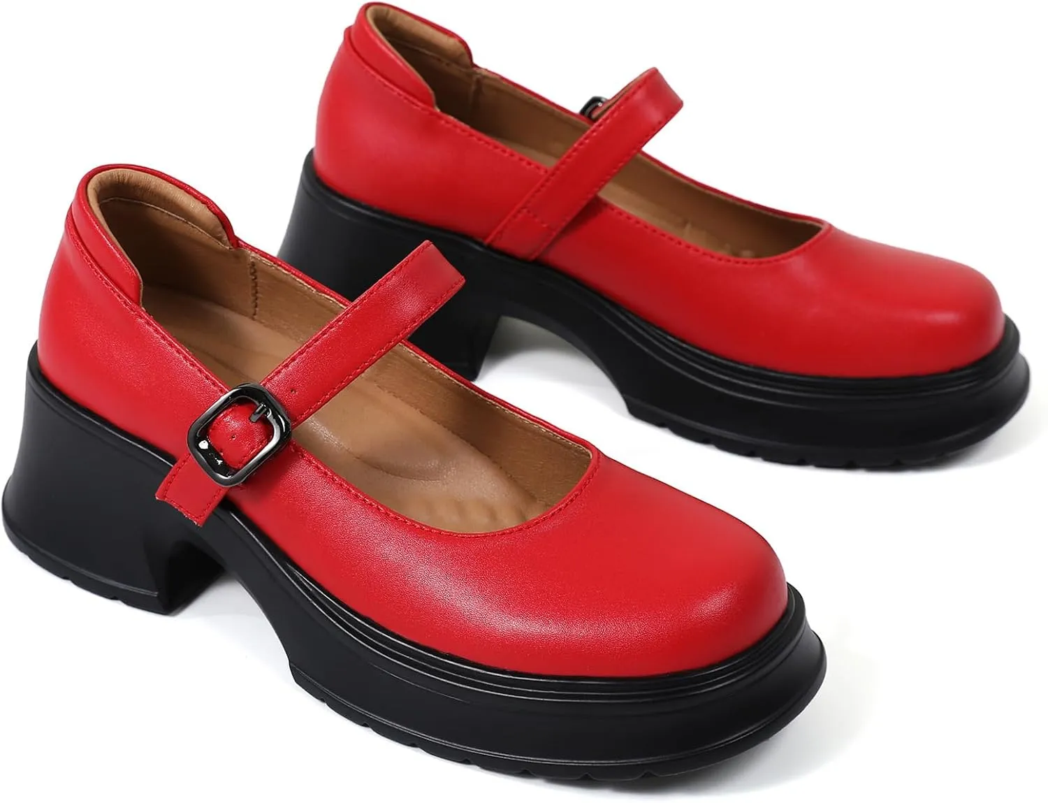 Mary Janes for Women Chunky Platform Mary Jane Heels Comfortable Dress Pumps Casual Office Work Shoes