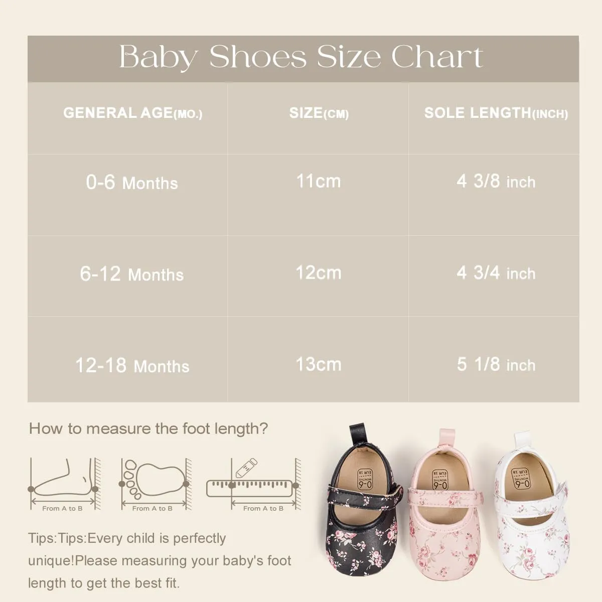 Meckior Infant Baby Girls Boys Handmade Princess Flats Toddler First Walkers Soft PU Leather Non-Slip Crib Wedding Dress Shoes