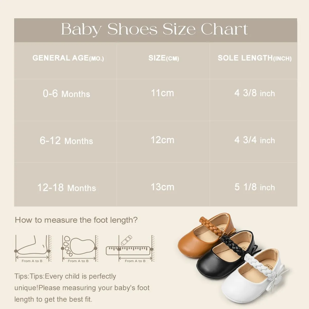 Meckior Infant Baby Girls Boys Handmade Princess Flats Toddler First Walkers Soft PU Leather Non-Slip Crib Wedding Dress Shoes
