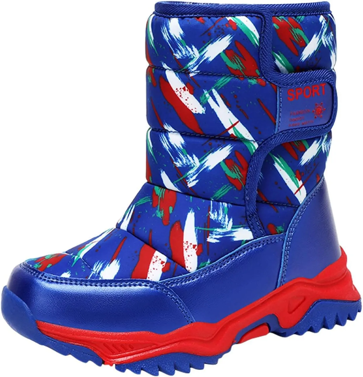 Meidiastra Kids Boys Girls Snow Boots Winter Fully Fur Lined Warm Shoes Outdoor Slip Resistant Walking Boots(Toddler/Little Kid/Big Kid)